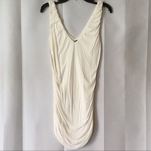 White V-neck bodycon dress